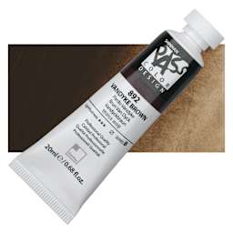 ShinHan Pass Colors Opaque Watercolor Tube - Vandyke Brown, 20 ml tube and swatch