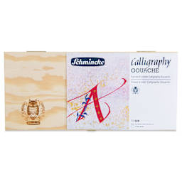 Schmincke Calligraphy Gouache - Set of 12, Wooden Box