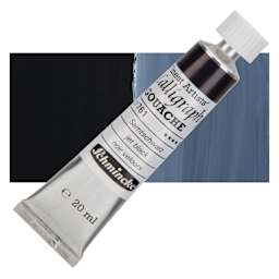 Schmincke Calligraphy Gouache - Jet Black, 20 ml Tube and swatch
