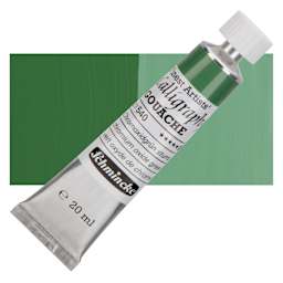 Schmincke Calligraphy Gouache - Chromium Oxide Green, 20 ml Tube and swatch