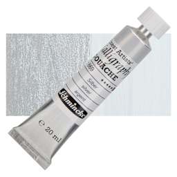 Schmincke Calligraphy Gouache - Silver, 20 ml Tube and swatch