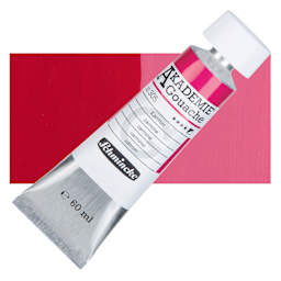 Schmincke Akademie Gouache Paint - Carmine, 60 ml Tube and Swatch