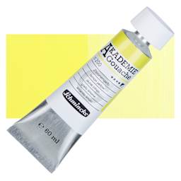 Schmincke Akademie Gouache Paint - Lemon Yellow, 60 ml Tube and Swatch