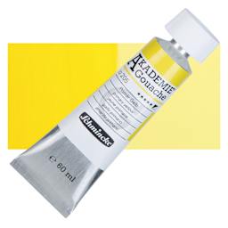 Schmincke Akademie Gouache Paint - Primary Yellow, 60 ml Tube and Swatch