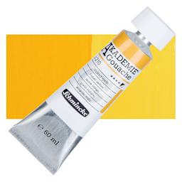 Schmincke Akademie Gouache Paint - Indian Yellow, 60 ml Tube and Swatch