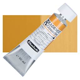Schmincke Akademie Gouache Paint - Yellow Ochre, 60 ml Tube and Swatch