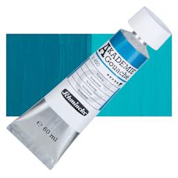 Schmincke Akademie Gouache Paint - Turquoise, 60 ml Tube and Swatch