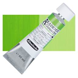 Schmincke Akademie Gouache Paint - May Green, 60 ml Tube and Swatch