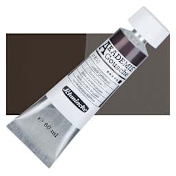 Schmincke Akademie Gouache Paint - Burnt Umber, 60 ml Tube and Swatch