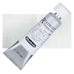 Schmincke Akademie Gouache Paint - Silver, 60 ml Tube and Swatch