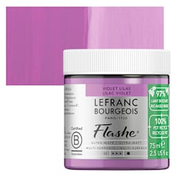 Lefranc Bourgeois Flashe Biobased Paint - Lilac Violet, 75 ml jar and swatch