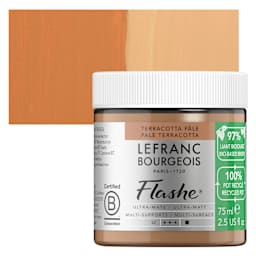 Lefranc Bourgeois Flashe Biobased Paint - Pale Terracotta, 75 ml jar and swatch