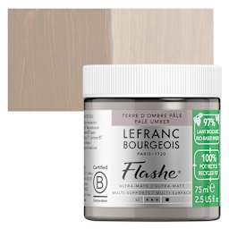 Lefranc Bourgeois Flashe Biobased Paint - Pale Umber, 75 ml jar and swatch