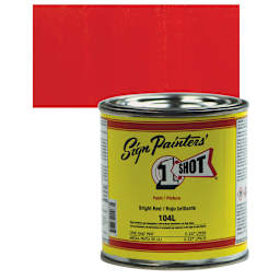 1-Shot Lettering Enamel - Bright Red, 8 oz can and swatch