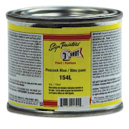 1-Shot Lettering Enamel - Peacock Blue, 4 oz