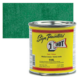 1-Shot Lettering Enamel - Medium Green, 8 oz can and swatch