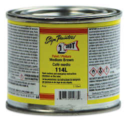 1-Shot Lettering Enamel - Medium Brown, 4oz