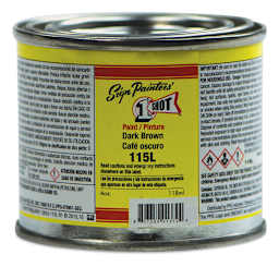 1-Shot Lettering Enamel - Dark Brown, 4 oz