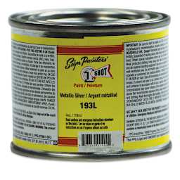 1-Shot Lettering Enamel - Metallic Silver, 4 oz