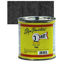 1-Shot Lettering Enamel - Black, 8 oz can and swatch