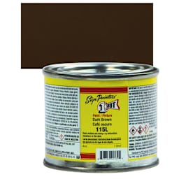 1-Shot Lettering Enamel - Dark Brown, 4 oz can and swatch