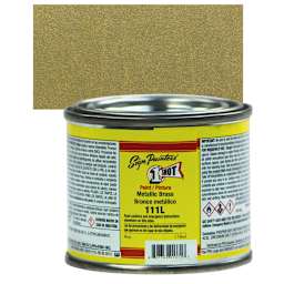 1-Shot Lettering Enamel - Metallic Brass, 4 oz can and swatch
