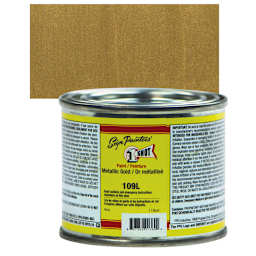 1-Shot Lettering Enamel - Metallic Gold, 4 oz can and swatch
