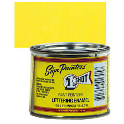 1-Shot Lettering Enamel - Primrose Yellow, 4 oz can and swatch