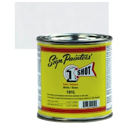 1-Shot Lettering Enamel - White, 8 oz can and swatch