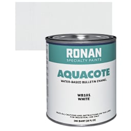 Ronan Aquacote Water-Based Acrylic Color - White, Quart and swatch