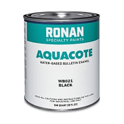 Ronan Aquacote Water-Based Acrylic Color - Black, Quart