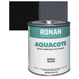 Ronan Aquacote Water-Based Acrylic Color - Black, Quart and swatch