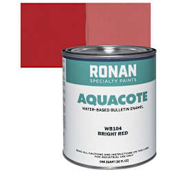 Ronan Aquacote Water-Based Acrylic Color - Bright Red, Quart and swatch