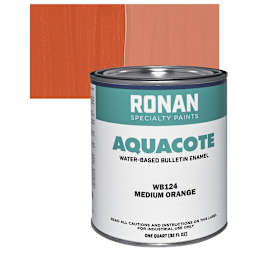 Ronan Aquacote Water-Based Acrylic Color - Medium Orange, Quart and swatch