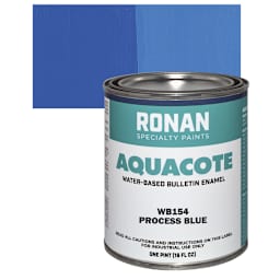 Ronan Aquacote Water-Based Acrylic Color - Process Blue, Pint and swatch