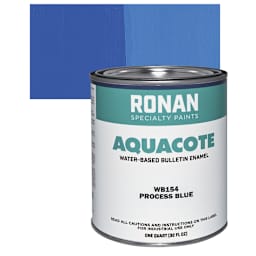 Ronan Aquacote Water-Based Acrylic Color - Process Blue, Quart and swatch