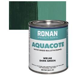 Ronan Aquacote Water-Based Acrylic Color - Dark Green, Pint and swatch