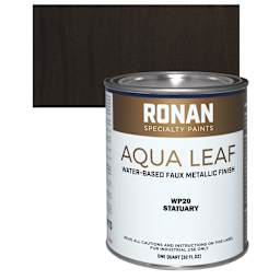 Ronan Aqua Leaf Water-Based Faux Metallic Color - Statuary, Quart and swatch