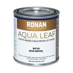 Ronan Aqua Leaf Water-Based Faux Metallic Color - Gun Metal, 1/2 Pint