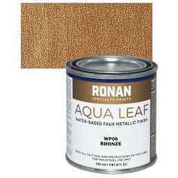 Ronan Aqua Leaf Water-Based Faux Metallic Color - Bronze, 1/2 Pint and swatch