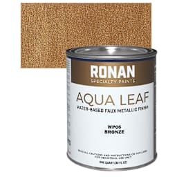 Ronan Aqua Leaf Water-Based Faux Metallic Color - Bronze, Quart and swatch