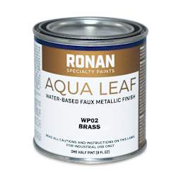 Aqua Leaf Water-Based Faux Metallic Colors - Front of can of Brass color
