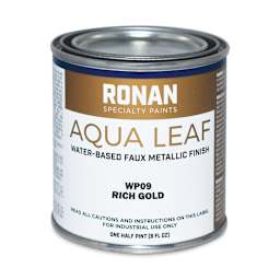 Ronan Aqua Leaf Water-Based Faux Metallic Color - Rich Gold, 1/2 Pint