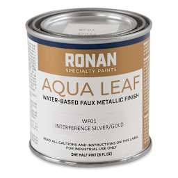 Ronan Aqua Leaf Water-Based Faux Metallic Color - Interference Silver/Gold, Half Pint
