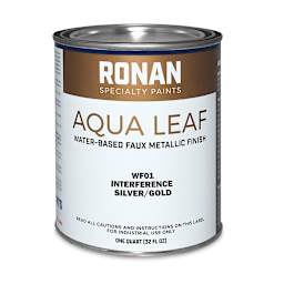Ronan Aqua Leaf Water-Based Faux Metallic Color - Interference Silver/Gold, Quart