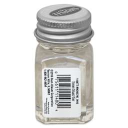  Back of the 0.25 oz bottle of Testors Paint Thinner