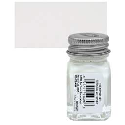 Testors Enamel Paint - Flat White, 1/4 oz bottle and swatch
