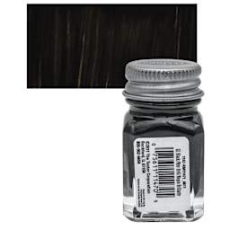 Testors Enamel Paint - Gloss Black, 1/4 oz bottle and swatch