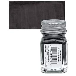 Testors Enamel Paint - Flat Black, 1/4 oz bottle and swatch