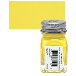 Testors Enamel Paint - Light Yellow, 1/4 oz bottle and swatch